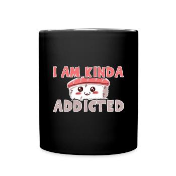 Kawaii Japanese Food Salmon Salmon Sushi Roll - Full Colour Mug - black - Front
