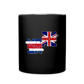Costa Rica Great Britain Flag - Full Colour Mug - black - Front
