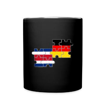Costa Rica Deutschland Flagge - Tasse einfarbig - Schwarz - Vorne