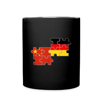 China Deutschland Flagge Chinese Deutscher - Tasse einfarbig - Schwarz - Vorne