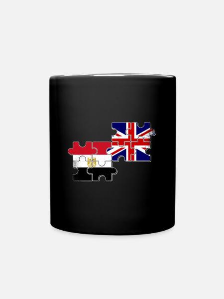 Egypt Great Britain Flag Egyptian British - Full Colour Mug - black