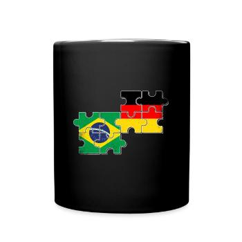 Brazil Germany Flag Brazilian German - Full Colour Mug - black - Front