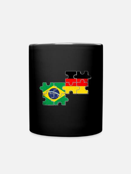 Brasilien Deutschland Flagge Brasilianer Deutscher - Tasse einfarbig - Schwarz