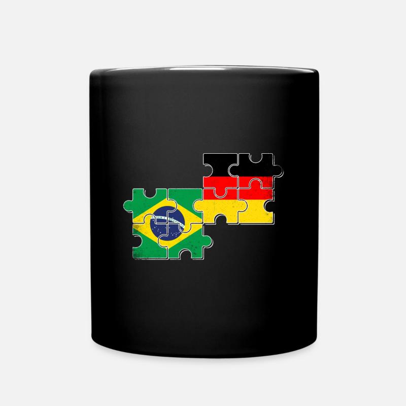 Brasilien Deutschland Flagge Brasilianer Deutscher - Tasse einfarbig - Schwarz
