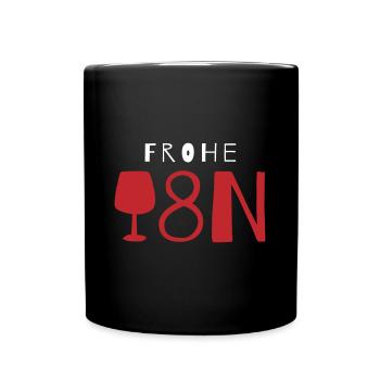 Frohe Weihnachten Lustig Funny - Tasse einfarbig - Schwarz - Vorne