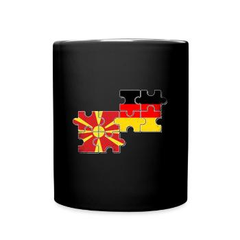 Nordmazedonien Deutschland Flagge - Tasse einfarbig - Schwarz - Vorne