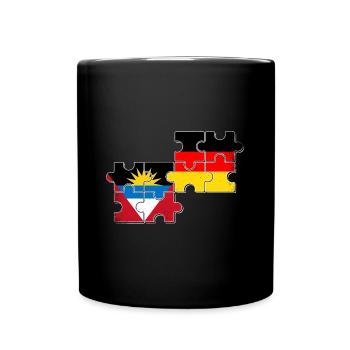 Antigua und Barbuda Deutschland Flagge - Tasse einfarbig - Schwarz - Vorne
