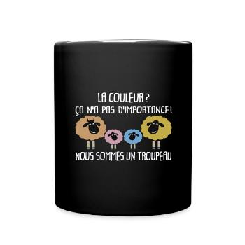 Peu importe la couleur, nous sommes un troupeau - Mug uni - noir - Devant
