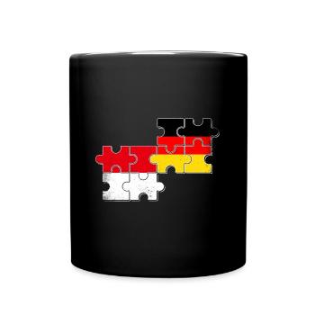 Indonesien Deutschland Flagge - Tasse einfarbig - Schwarz - Vorne