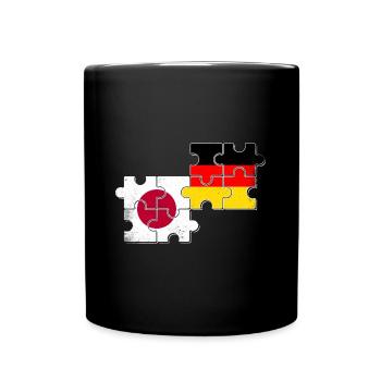 Japan Deutschland Flagge Japaner - Tasse einfarbig - Schwarz - Vorne