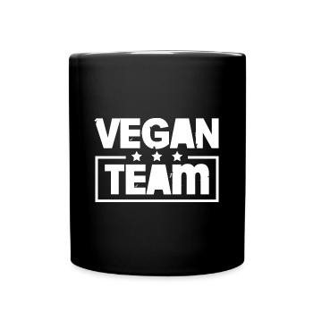 Vegan Team Bunt - Tasse einfarbig - Schwarz - Vorne