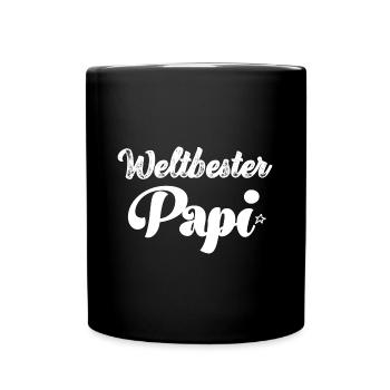 Weltbester Papi Papa Saurus Papi Schweiz - Tasse einfarbig - Schwarz - Vorne