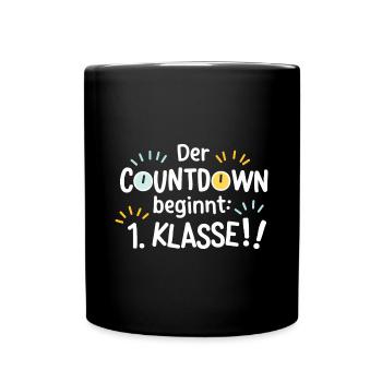 Kita Abgänger Absolvent Countdown 1. Klasse Einsch - Tasse einfarbig - Schwarz - Vorne
