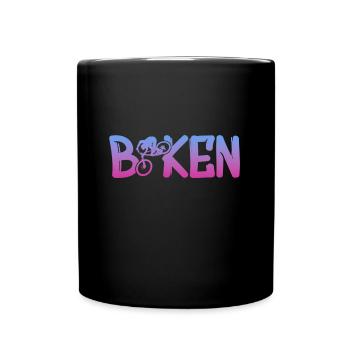 biken fahrrad downhill - Tasse einfarbig - Schwarz - Vorne