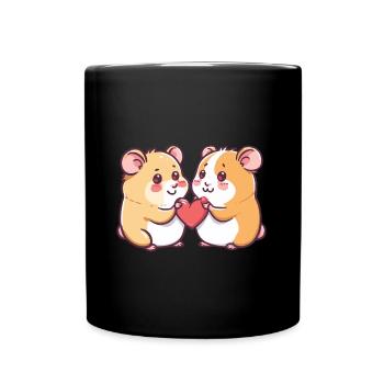 Couple de hamsters Amour Saint-Valentin - Mug uni - noir - Devant