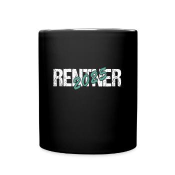 Rentner 2025, Ruhestand, Rente - Tasse einfarbig - Schwarz - Vorne