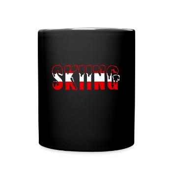 Ski Skifahren Skier Skiing - Tasse einfarbig - Schwarz - Vorne
