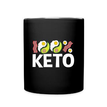 Keto Diät - Tasse einfarbig - Schwarz - Vorne