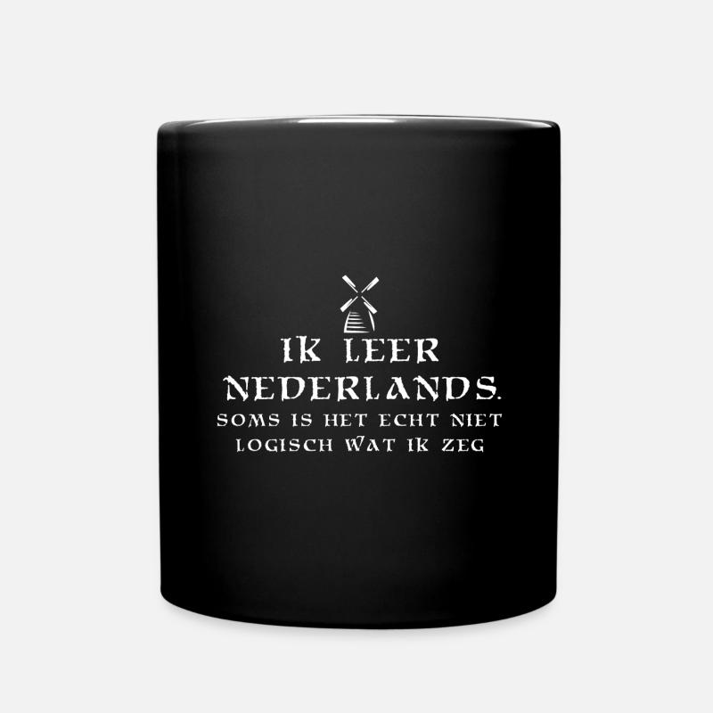 Learn Dutch - Full Colour Mug - black