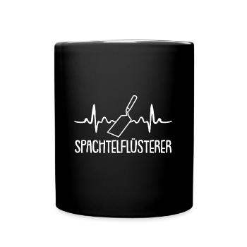 Stuckateur Herzschlag Gipser Verputzer - Tasse einfarbig - Schwarz - Vorne