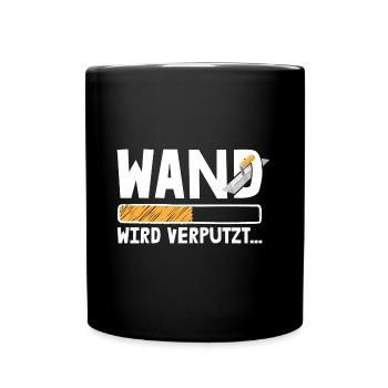 Stuckateur Wand verputzen Verputzer - Tasse einfarbig - Schwarz - Vorne
