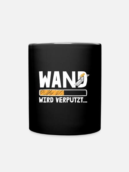 Stuckateur Wand verputzen Verputzer - Tasse einfarbig - Schwarz