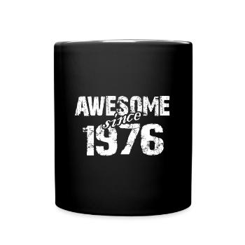 Geboren 1976 seit 1976 aussergewöhnlich - Tasse einfarbig - Schwarz - Vorne
