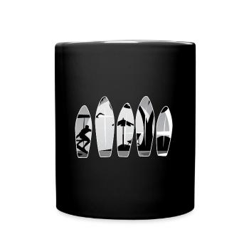 Surfboard Summer Beach Surfer Surfboard - Full Colour Mug - black - Front