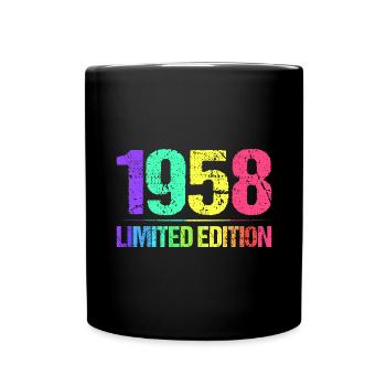 1958 Limited Edition Jahrgang 58er Retro Jahrgang - Tasse einfarbig - Schwarz - Vorne