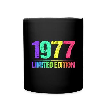 1977 Limited Edition Jahrgang 77er Retro Jahrgang - Tasse einfarbig - Schwarz - Vorne