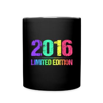 2016 Limited Edition Jahrgang 16er Retro Jahrgang - Tasse einfarbig - Schwarz - Vorne