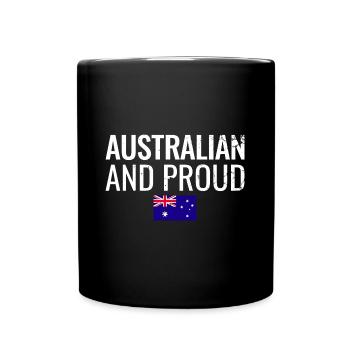 Australian And Proud Australian Flag - Full Colour Mug - black - Front