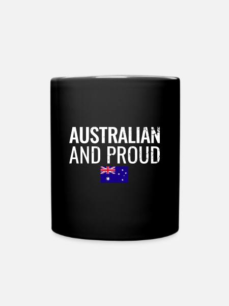 Australian And Proud Australian Flag - Full Colour Mug - black