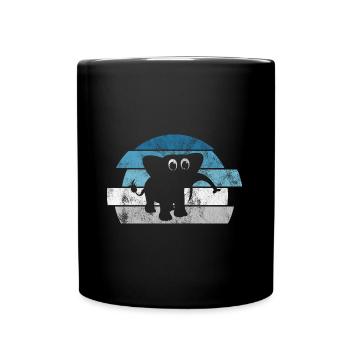 Elefanten Elefant für Kinder - Tasse einfarbig - Schwarz - Vorne