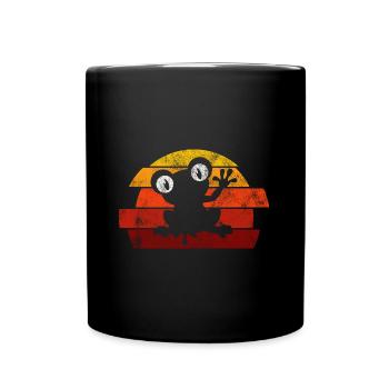 Frosch Frösche Geschenk für Kinder Lustig Witzig - Tasse einfarbig - Schwarz - Vorne