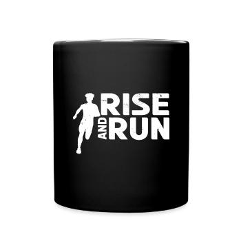 Joggen Jogger Rennen Wettrennen Marathon Laufen - Tasse einfarbig - Schwarz - Vorne