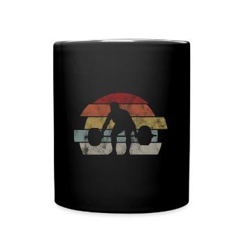 Bodybuilding Bodybuilder GYM Fitnessstudio Retro - Tasse einfarbig - Schwarz - Vorne