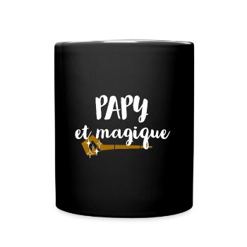 Papy et magique - Mug uni - noir - Devant