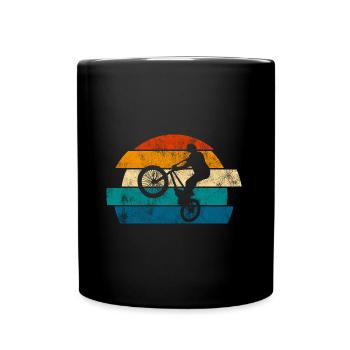 BMX Rad Fahrrad Retro Geschenk Bicycle Motocross - Tasse einfarbig - Schwarz - Vorne