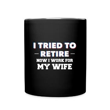 ICH HABE VERSUCHT, MICH ZUR RUHE ZU SETZEN, JETZT - Tasse einfarbig - Schwarz - Vorne