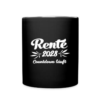 Rentner 2028 Countdown läuft Rente 2028 Ruhestand - Tasse einfarbig - Schwarz - Vorne