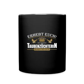 Taubenzüchterin - Tasse einfarbig - Schwarz - Vorne