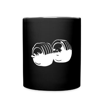 Dumbbell Gym Symbol Bodybuilding - Full Colour Mug - black - Front