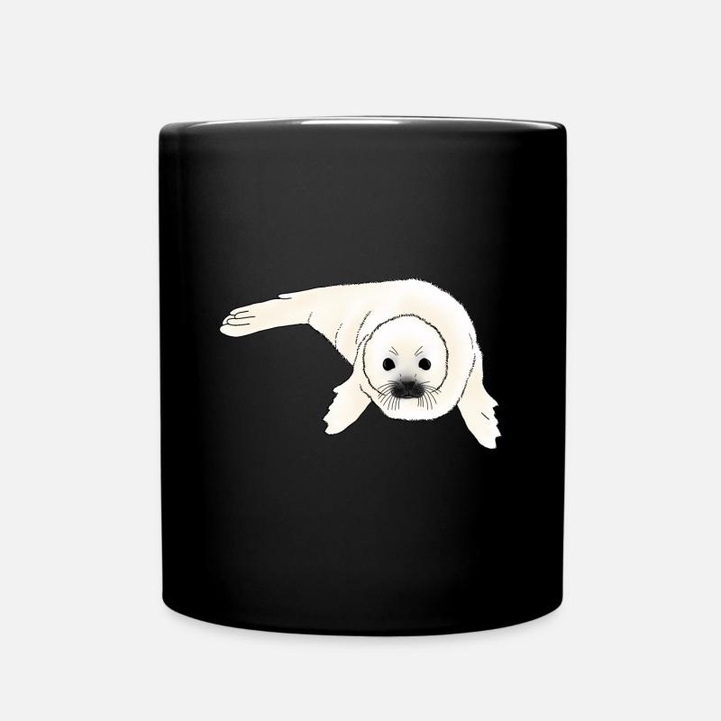 Seehund Baby - Tasse einfarbig - Schwarz