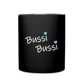 Bussi Bussi bayerisches Herzerl - Tasse einfarbig - Schwarz - Vorne