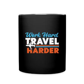 Travel, Travel, Vacation, Vacation, Traveling - Full Colour Mug - black - Front
