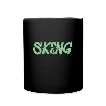 skiing ski - Tasse einfarbig - Schwarz - Vorne