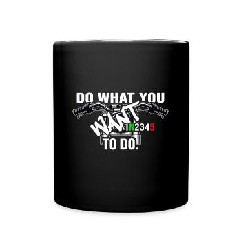 Motorrad motor-biker Motorradfahrer - Tasse einfarbig - Schwarz - Vorne