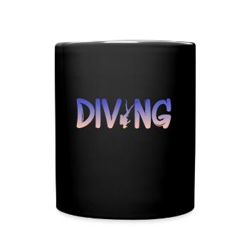 Tauchen Diving - Tasse einfarbig - Schwarz - Vorne