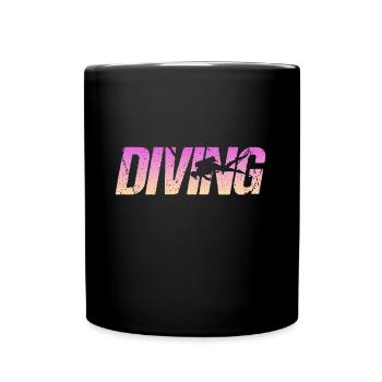 Tauchen Diving - Tasse einfarbig - Schwarz - Vorne